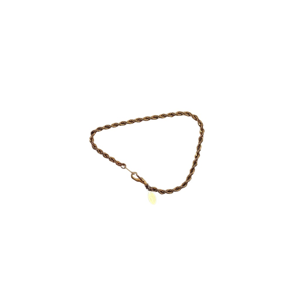 American Showcase Rope Chain Bracelet Unisex 7.5in Gold Vintage Twisted Link